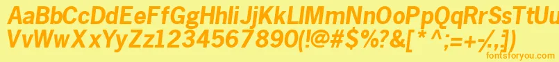 Macroblackssk ffy-Schriftart – Orangefarbene Schriften auf gelbem Hintergrund