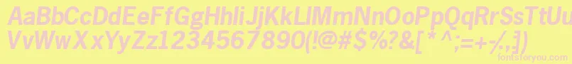 Macroblackssk ffy Font – Pink Fonts on Yellow Background