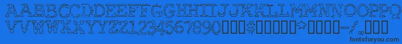 Police RubberBiscuitBevelOutline – polices noires sur fond bleu