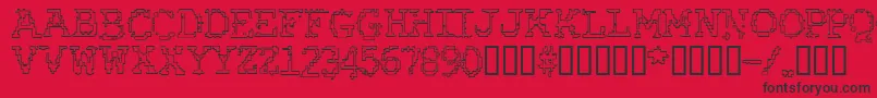 RubberBiscuitBevelOutline Font – Black Fonts on Red Background