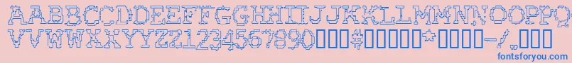 RubberBiscuitBevelOutline Font – Blue Fonts on Pink Background
