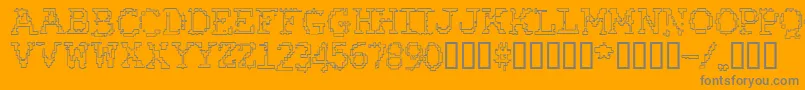 RubberBiscuitBevelOutline Font – Gray Fonts on Orange Background