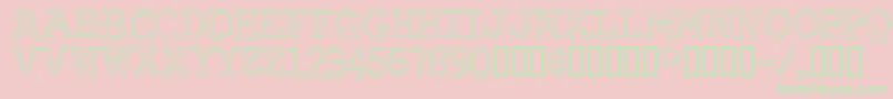 RubberBiscuitBevelOutline Font – Green Fonts on Pink Background