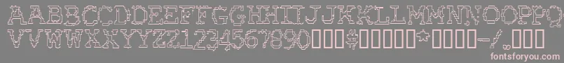 RubberBiscuitBevelOutline Font – Pink Fonts on Gray Background