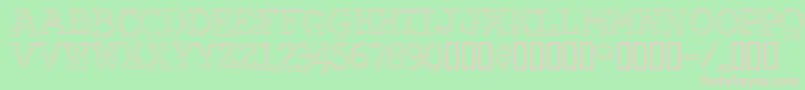 RubberBiscuitBevelOutline Font – Pink Fonts on Green Background