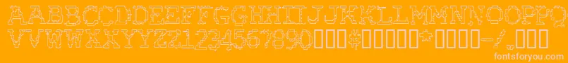 RubberBiscuitBevelOutline Font – Pink Fonts on Orange Background