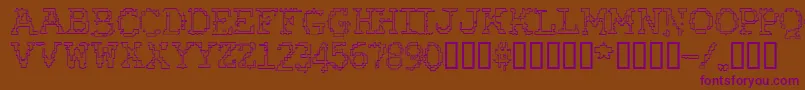 Шрифт RubberBiscuitBevelOutline – фиолетовые шрифты на коричневом фоне