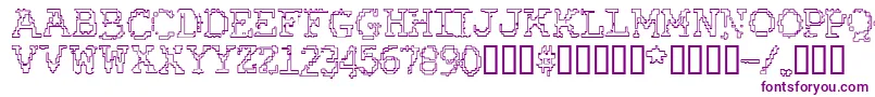 RubberBiscuitBevelOutline Font – Purple Fonts on White Background