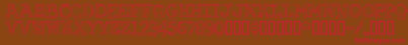 RubberBiscuitBevelOutline Font – Red Fonts on Brown Background