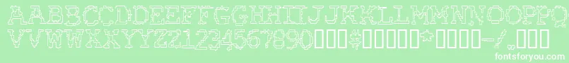 RubberBiscuitBevelOutline Font – White Fonts on Green Background