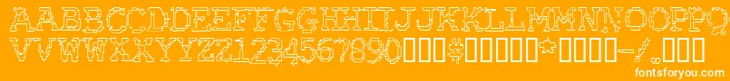 RubberBiscuitBevelOutline Font – White Fonts on Orange Background