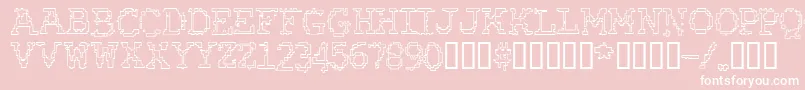 RubberBiscuitBevelOutline Font – White Fonts on Pink Background