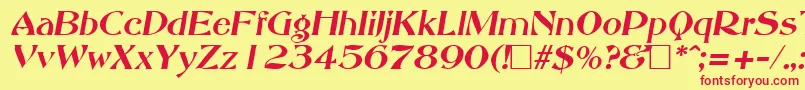 AbbeyOldStyleSfItalic Font – Red Fonts on Yellow Background