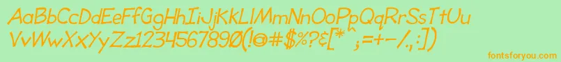 ToonyLoonsItl Font – Orange Fonts on Green Background