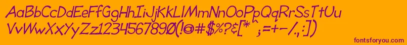 ToonyLoonsItl Font – Purple Fonts on Orange Background