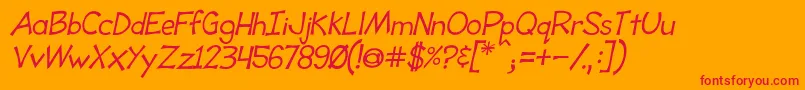 ToonyLoonsItl Font – Red Fonts on Orange Background