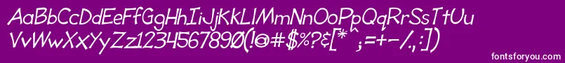 ToonyLoonsItl Font – White Fonts on Purple Background