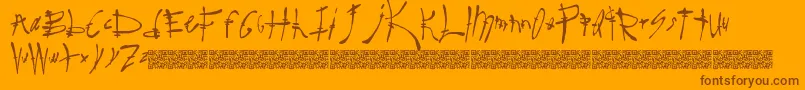 フォントSurereal – オレンジの背景に茶色のフォント