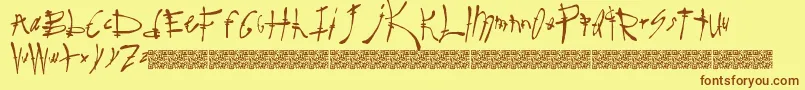 Surereal Font – Brown Fonts on Yellow Background