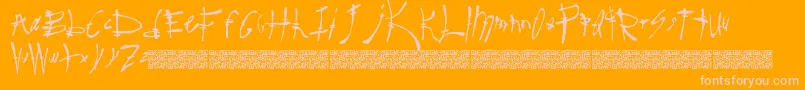 Surereal-Schriftart – Rosa Schriften auf orangefarbenem Hintergrund