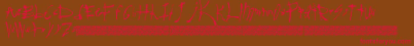 Surereal-Schriftart – Rote Schriften auf braunem Hintergrund