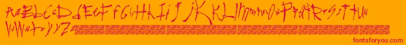 Surereal Font – Red Fonts on Orange Background