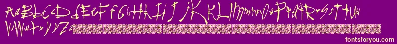 Surereal Font – Yellow Fonts on Purple Background
