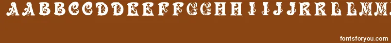 BabyPirate-Schriftart – Weiße Schriften auf braunem Hintergrund