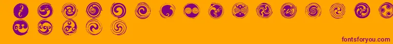 Spirals Font – Purple Fonts on Orange Background