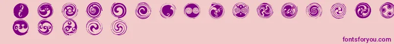 Spirals Font – Purple Fonts on Pink Background