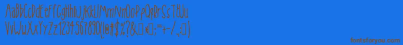 Tanaestelskinnyhandmade01Regular Font – Brown Fonts on Blue Background