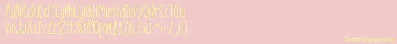 Tanaestelskinnyhandmade01Regular Font – Yellow Fonts on Pink Background