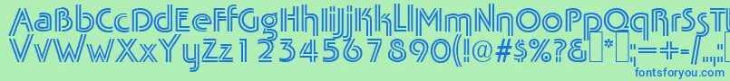 TabascotwinRegular-fontti – siniset fontit vihreällä taustalla
