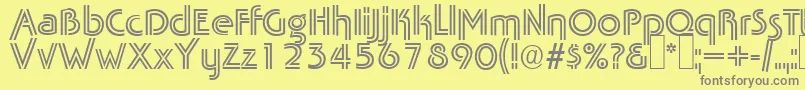 Czcionka TabascotwinRegular – szare czcionki na żółtym tle