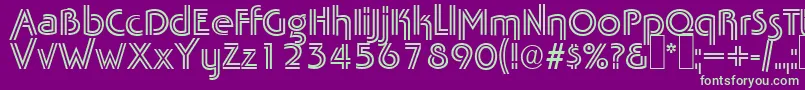 フォントTabascotwinRegular – 紫の背景に緑のフォント