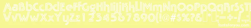 Шрифт TabascotwinRegular – белые шрифты на жёлтом фоне