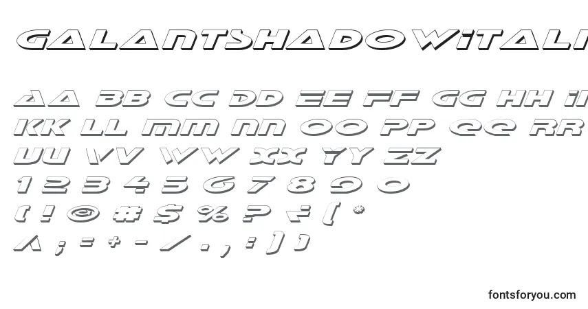 Schriftart GalantShadowItalic – Alphabet, Zahlen, spezielle Symbole