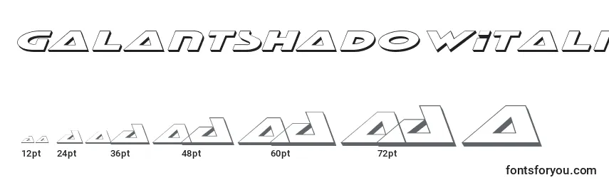 Размеры шрифта GalantShadowItalic