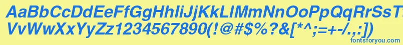 SansBolditalic Font – Blue Fonts on Yellow Background