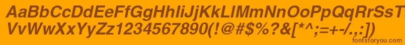 SansBolditalic Font – Brown Fonts on Orange Background