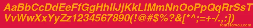 フォントSansBolditalic – 赤い背景にオレンジの文字