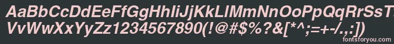 SansBolditalic Font – Pink Fonts on Black Background