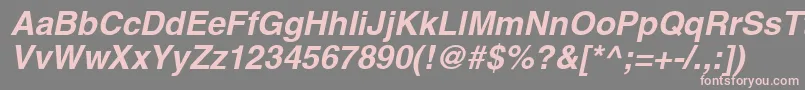 SansBolditalic Font – Pink Fonts on Gray Background
