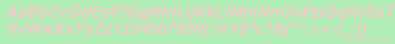 SansBolditalic Font – Pink Fonts on Green Background