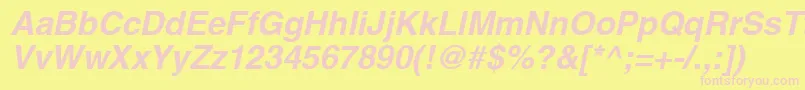 SansBolditalic Font – Pink Fonts on Yellow Background