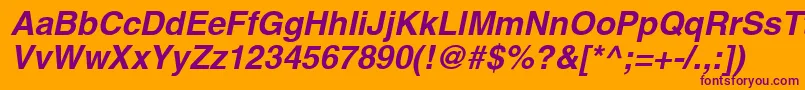 SansBolditalic Font – Purple Fonts on Orange Background