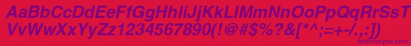 Шрифт SansBolditalic – фиолетовые шрифты на красном фоне