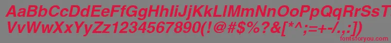 SansBolditalic Font – Red Fonts on Gray Background