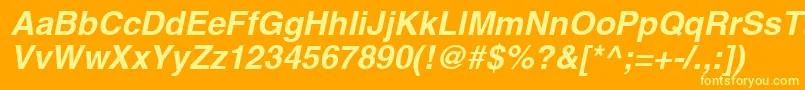 SansBolditalic Font – Yellow Fonts on Orange Background