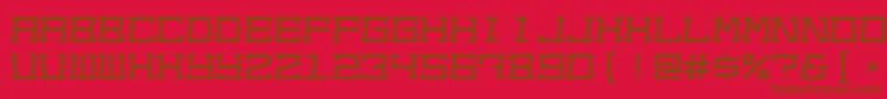 Outofsight-Schriftart – Braune Schriften auf rotem Hintergrund